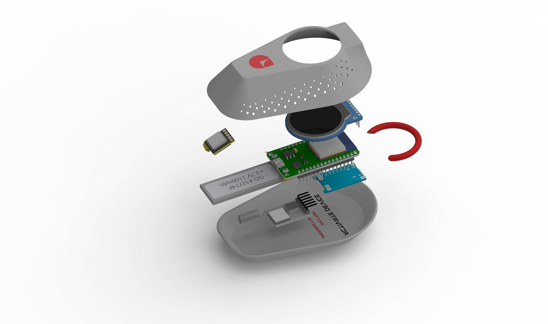 Node 3 exploded view — internal assembly render