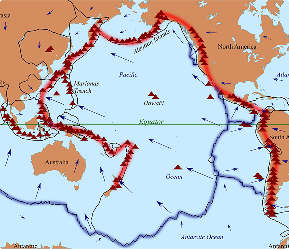 Pacific Ring of Fire — seismic and volcanic activity zones